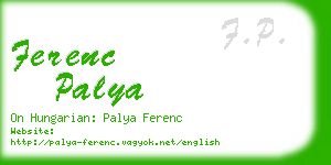 ferenc palya business card